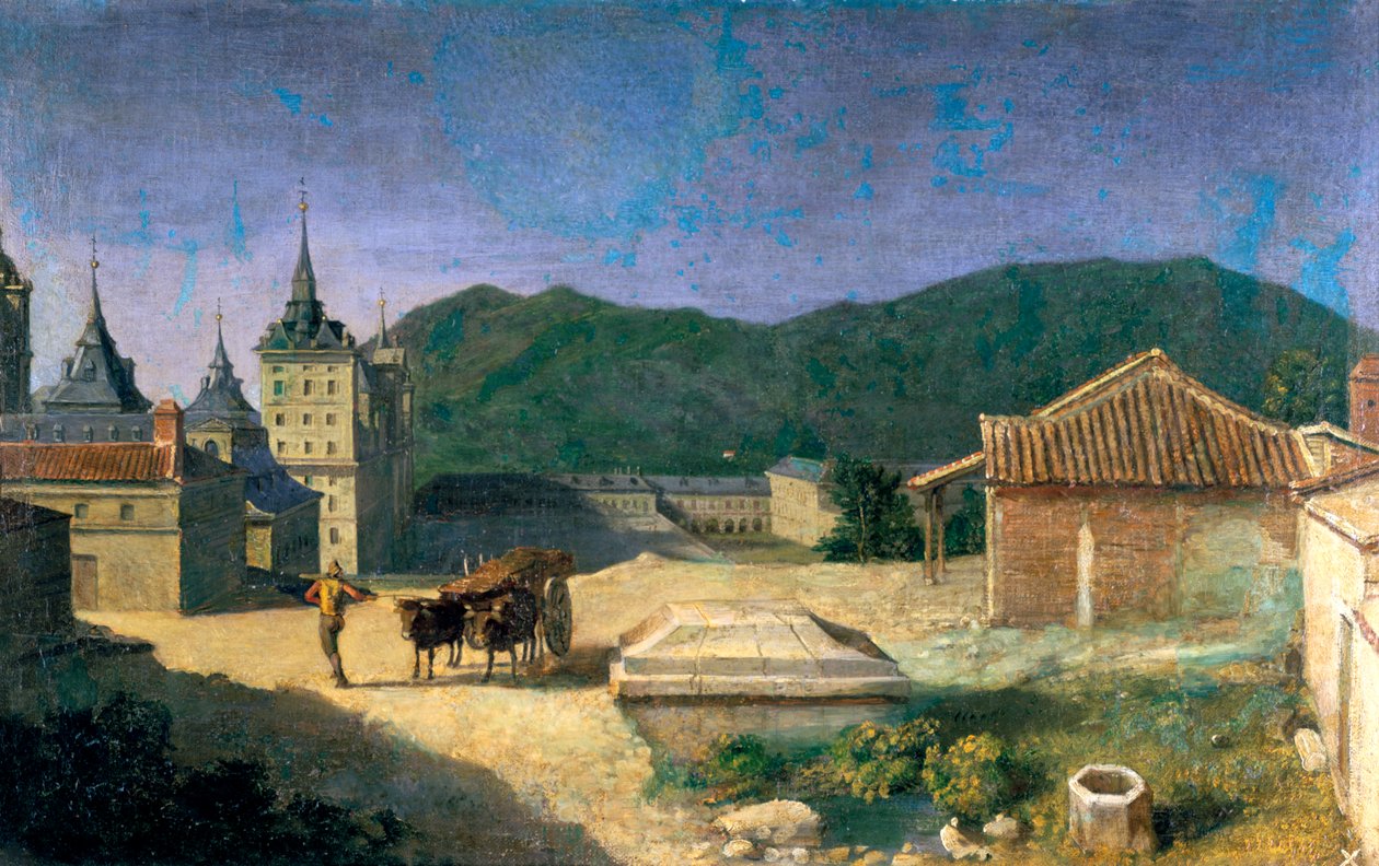 Uitzicht op het Escorial, Spanje, begin 18e eeuw door Michel Ange Houasse