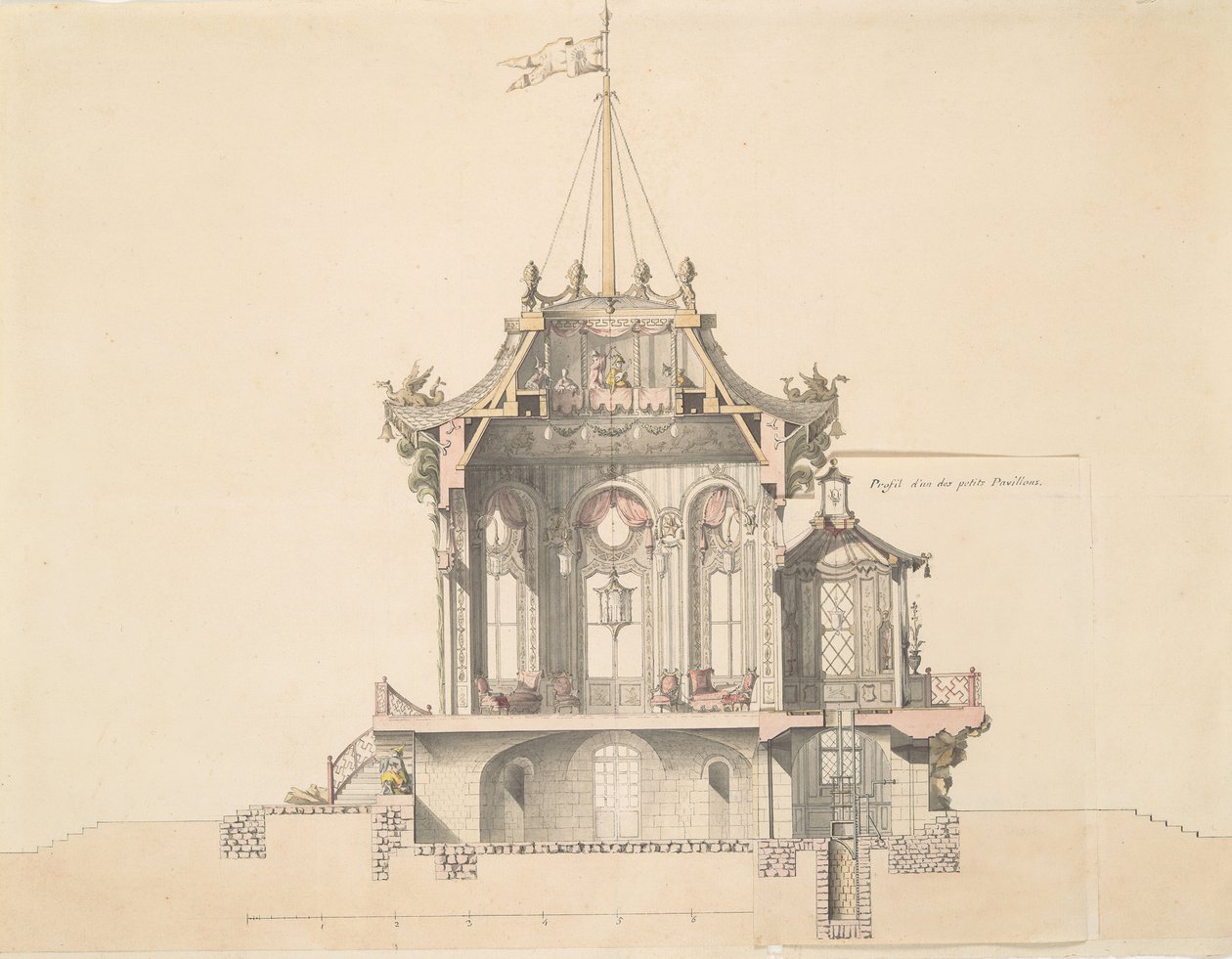 Project voor een Chinees Paviljoen door Michel Barthelemy Hazon