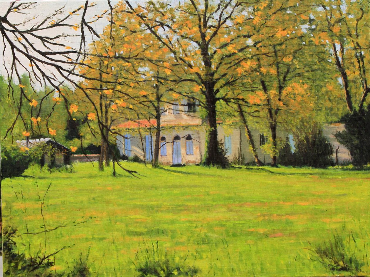 Maison Girondine olieverf, 2018 (olieverf op doek) door Michel Bultet