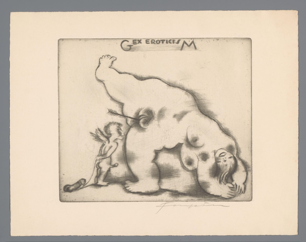 Ex libris van Gianni Mantero door Michel Fingesten (signed by artist)