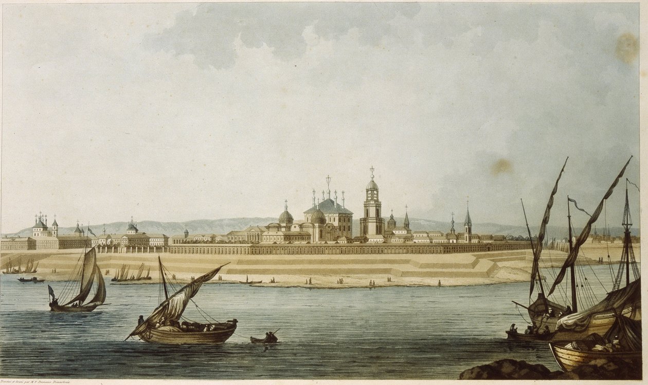Tver (Rusland). Beschrijving van de neoklassieke stad door Michel Francois Damam Demartrait
