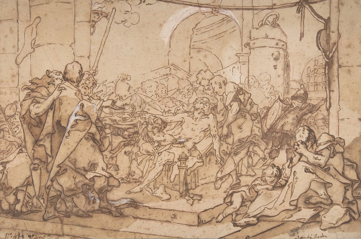 De dood van Socrates door Michel Francois Dandre Bardon