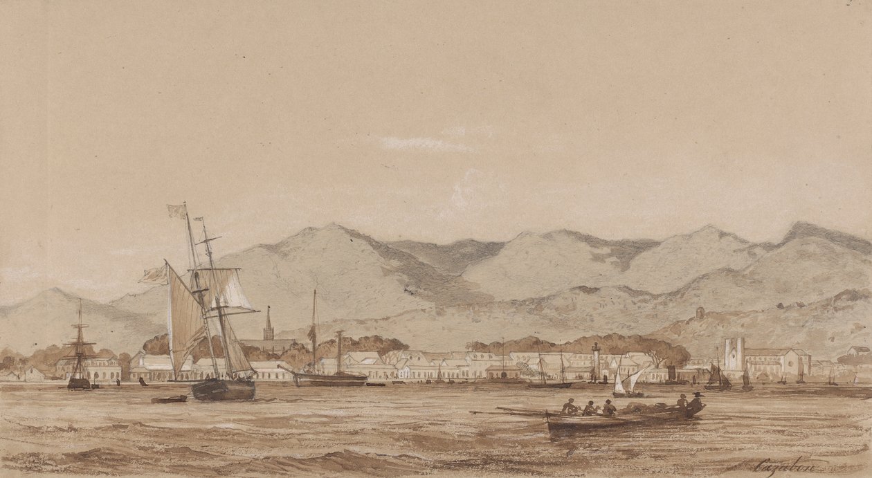 Haven van Spanje, vanaf de Haven door Michel Jean Cazabon