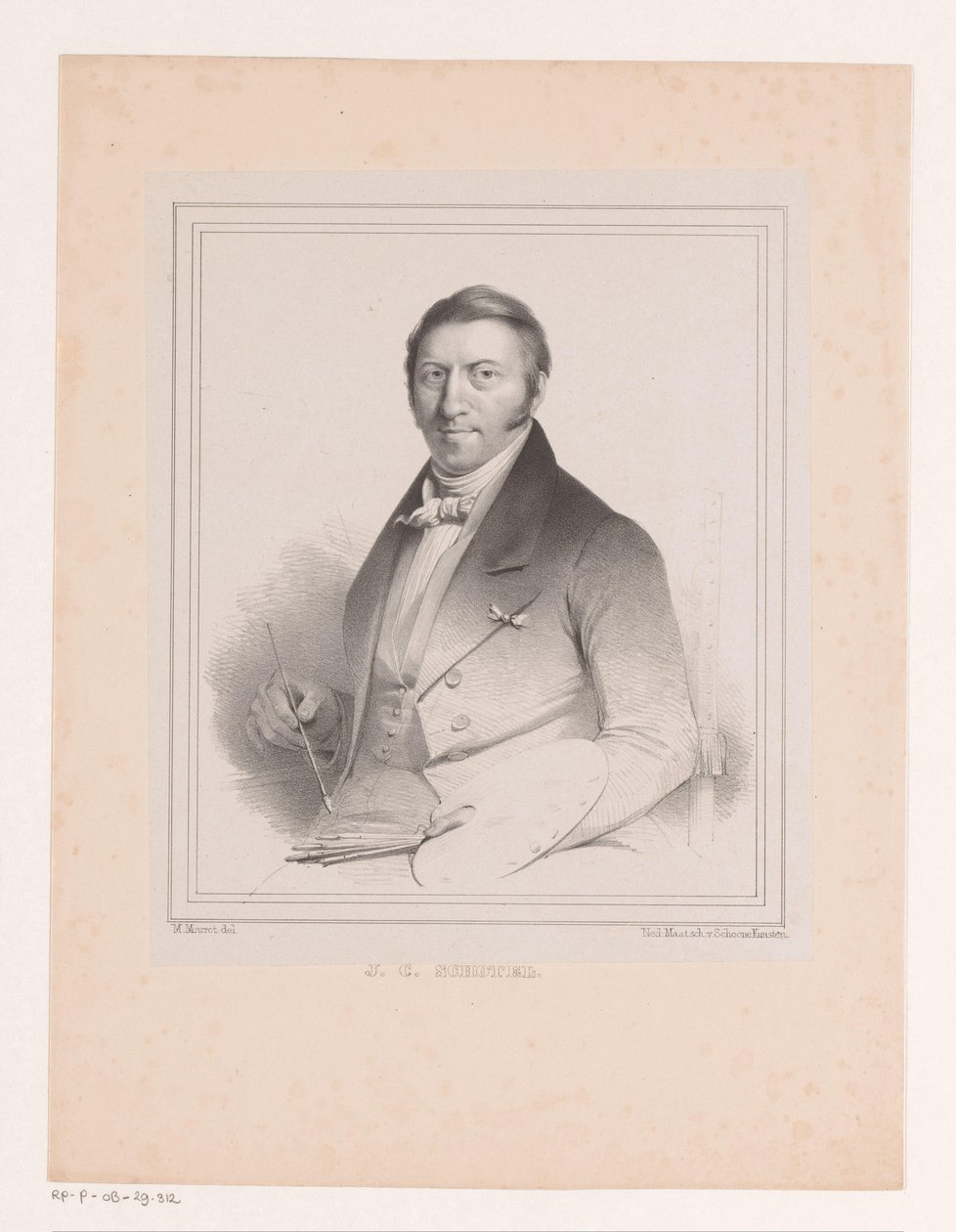 Portret van Johannes Christiaan Schotel door Michel Mourot