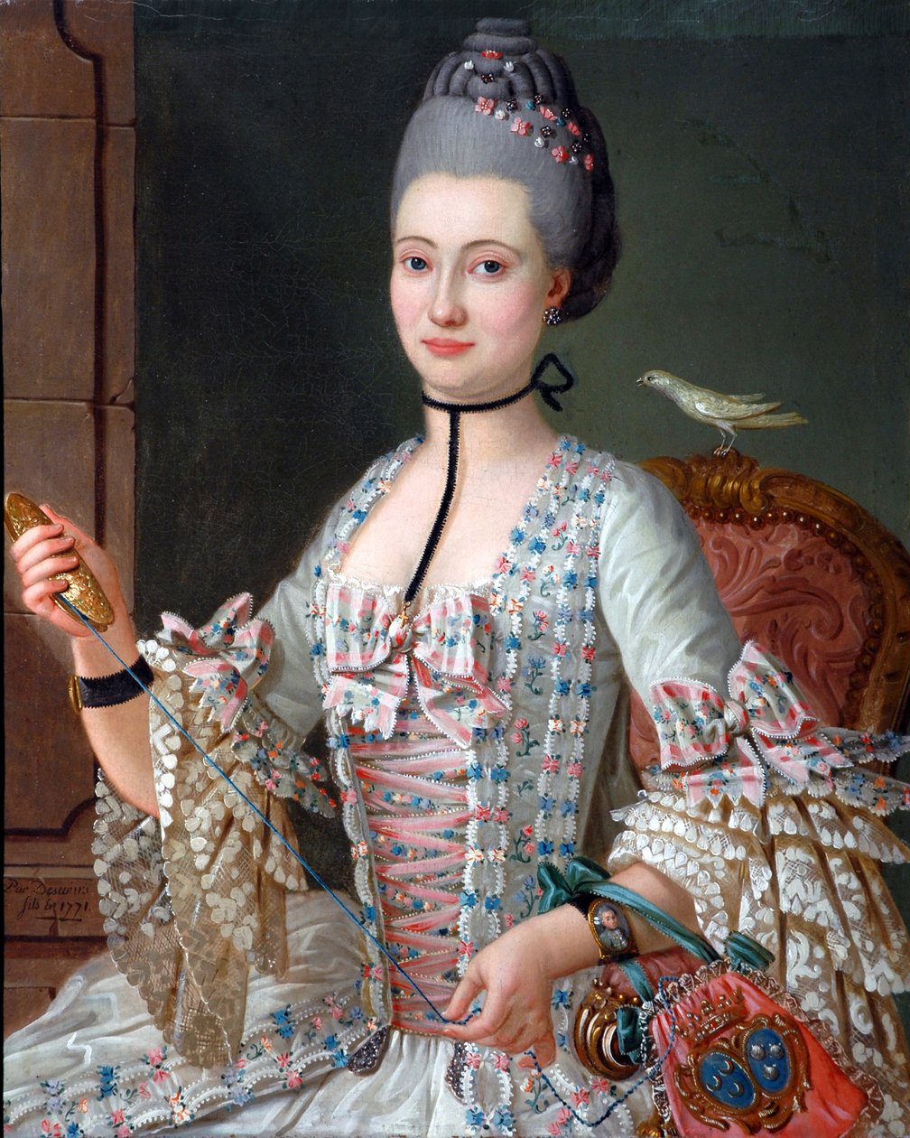 Portret van Elizabeth de la Vallée de la Roche door Michel Pierre Hubert Descours