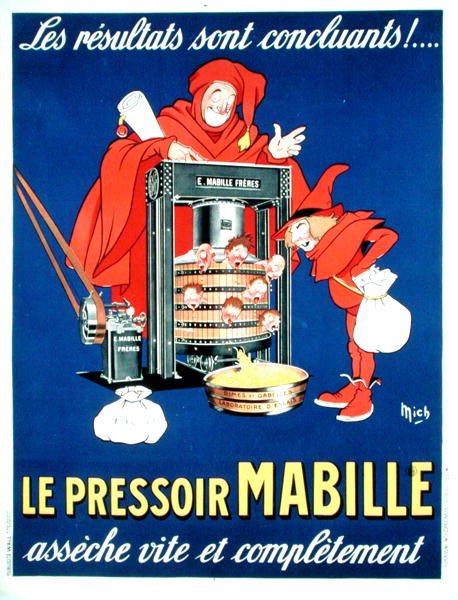 Poster die de nieuwe belastingen satiriseert door Michel called Mich Liebeaux