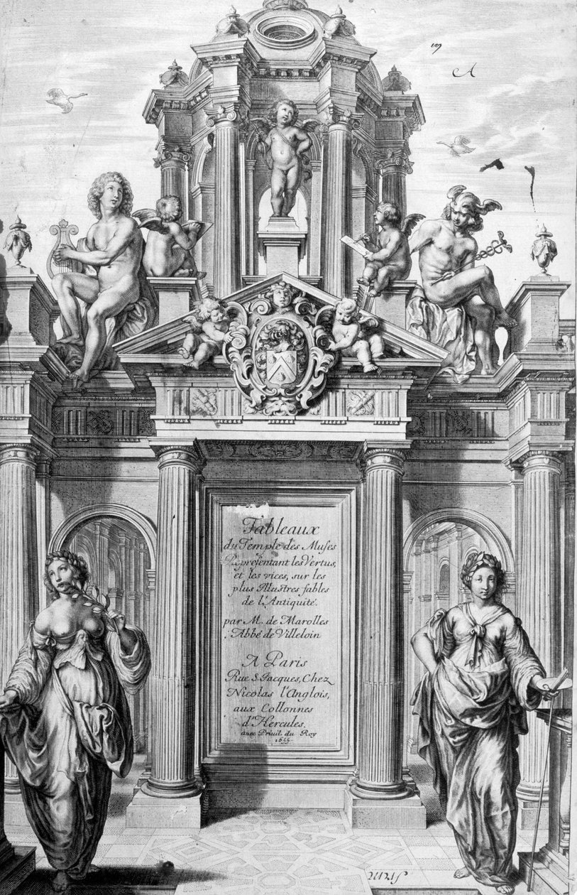 Frontispice van Tableaux du Temple des Muses, 1655 door Michel de Marolles