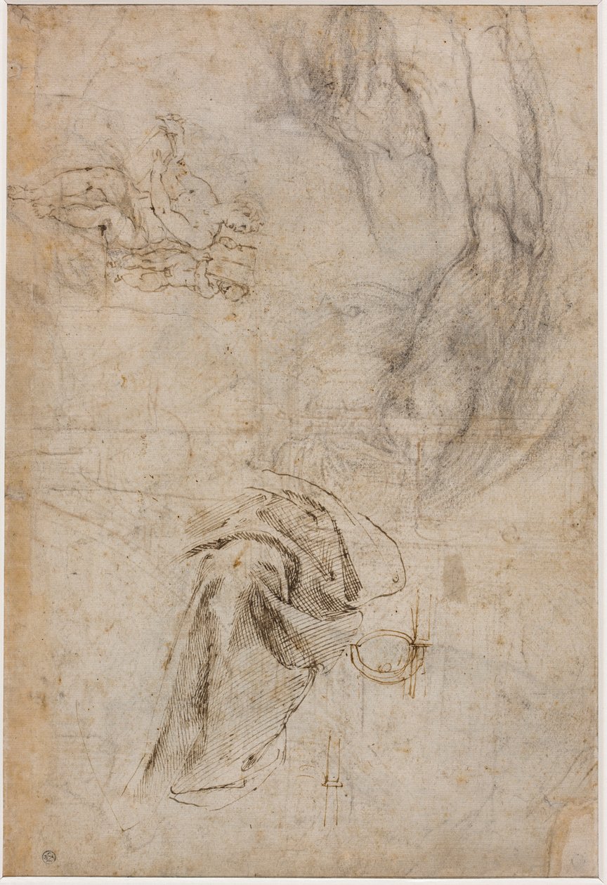 Schema voor de decoratie van het plafond van de Sixtijnse Kapel, c.1508 door Michelangelo Buonarroti