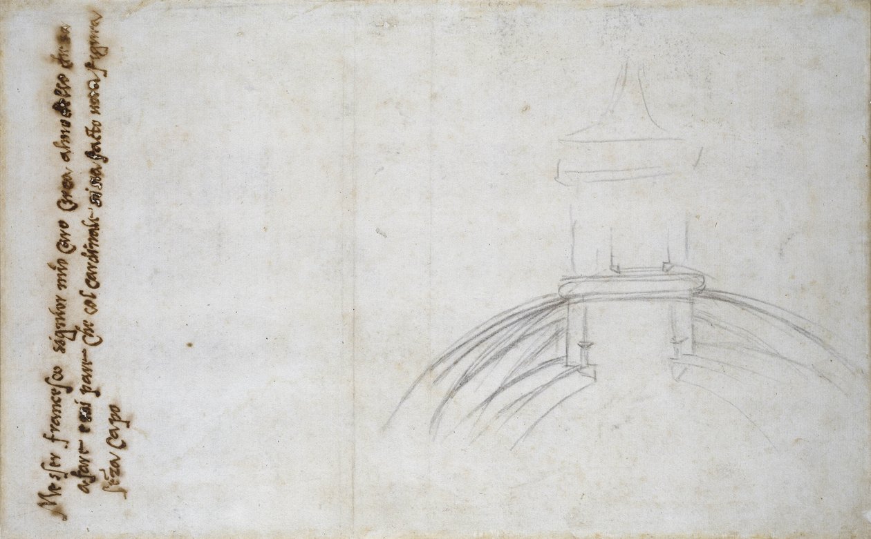Studie van de Lantaarn voor St. Pieter, 1557 door Michelangelo Buonarroti