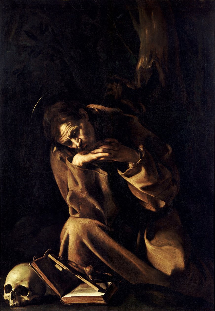 Sint-Franciscus in Meditatie door Michelangelo Merisi Caravaggio