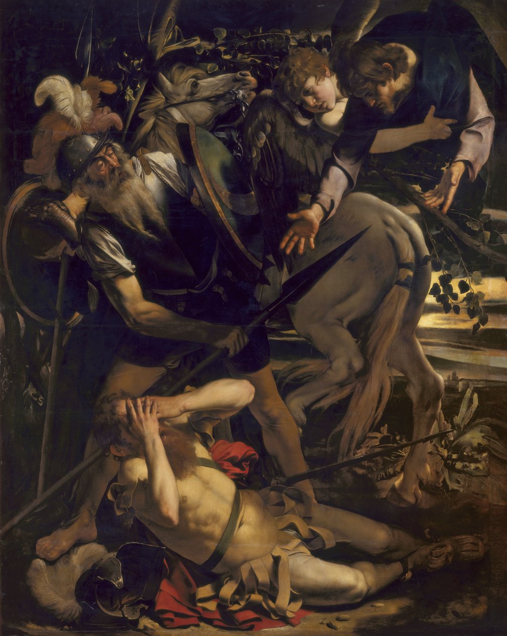 De bekering van Sint Paulus door Michelangelo Merisi Caravaggio
