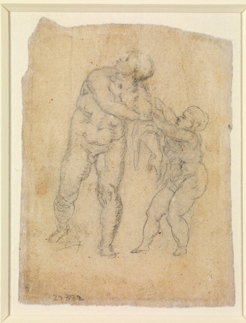 Aeneas en een Kind (verso) door Michelangelo Buonarroti