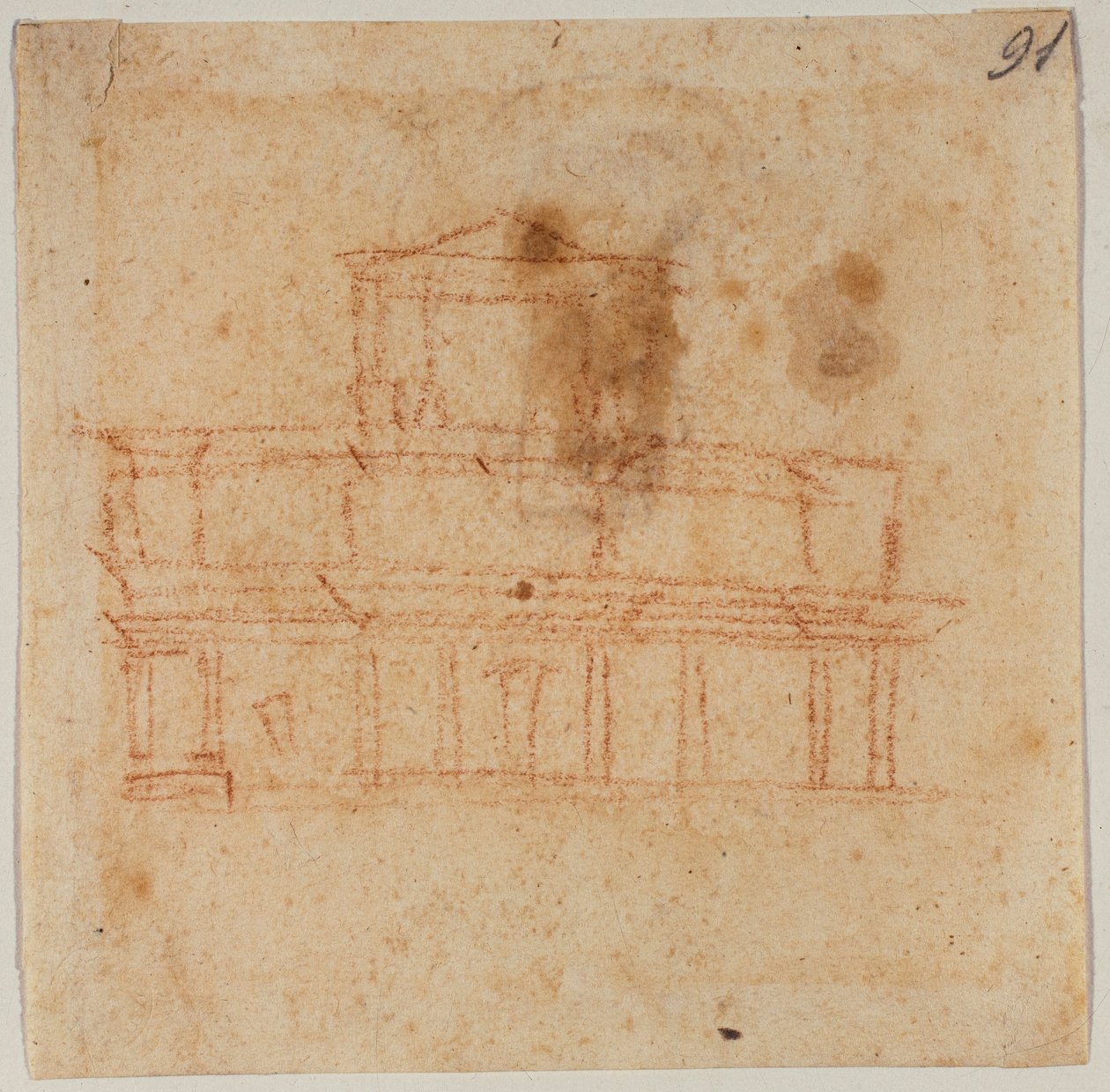 Ontwerp voor de gevel van San Lorenzo door Michelangelo Buonarroti