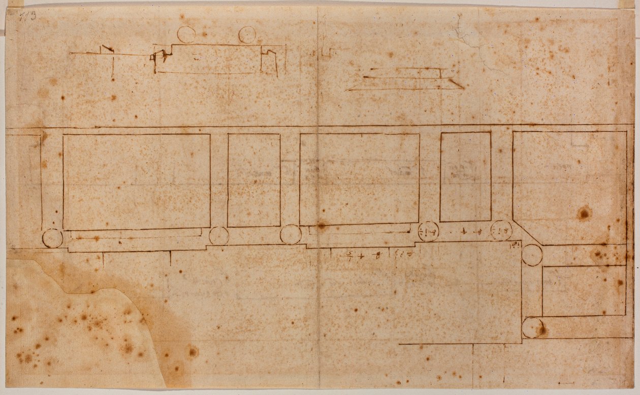 Plattegrond voor de gevel van San Lorenzo door Michelangelo Buonarroti