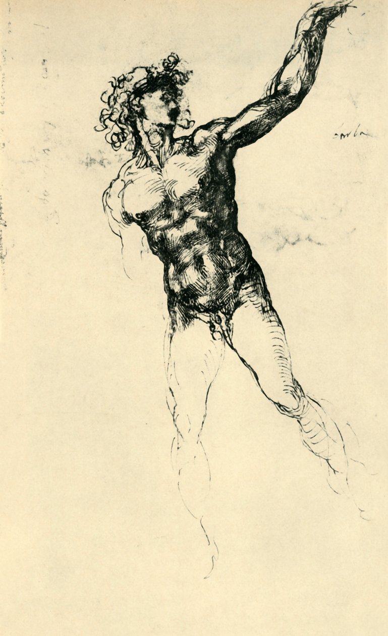 Mannelijk naakt, 1503-1504, 1943 door Michelangelo Buonarroti