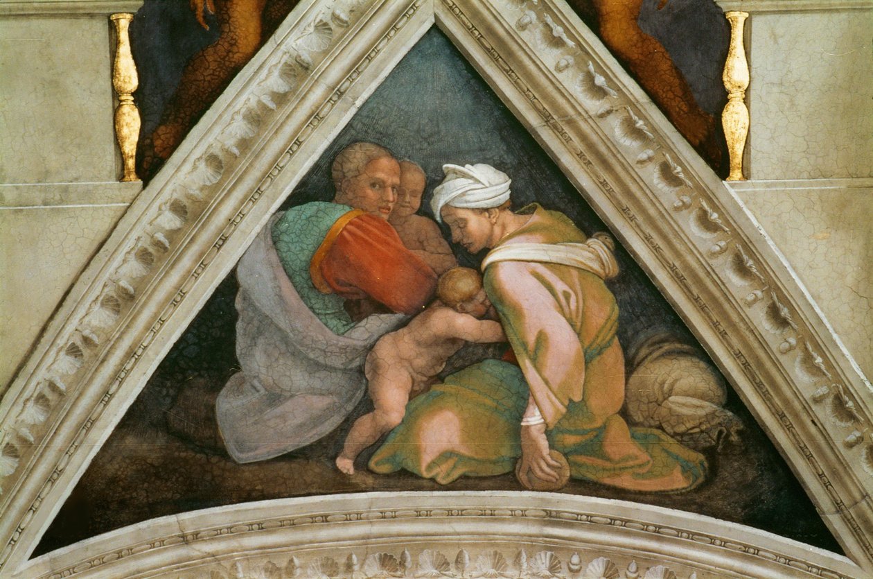 De voorouders van Christus: Ozias Sixtijnse Kapel plafond in het Vaticaan door Michelangelo Buonarroti