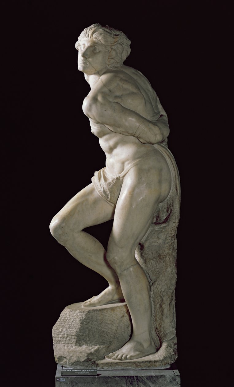 De Opstandige Slaaf, 1513-15 door Michelangelo Buonarroti