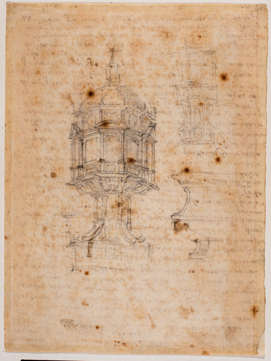 Twee ciboriumstudies door Michelangelo Buonarroti