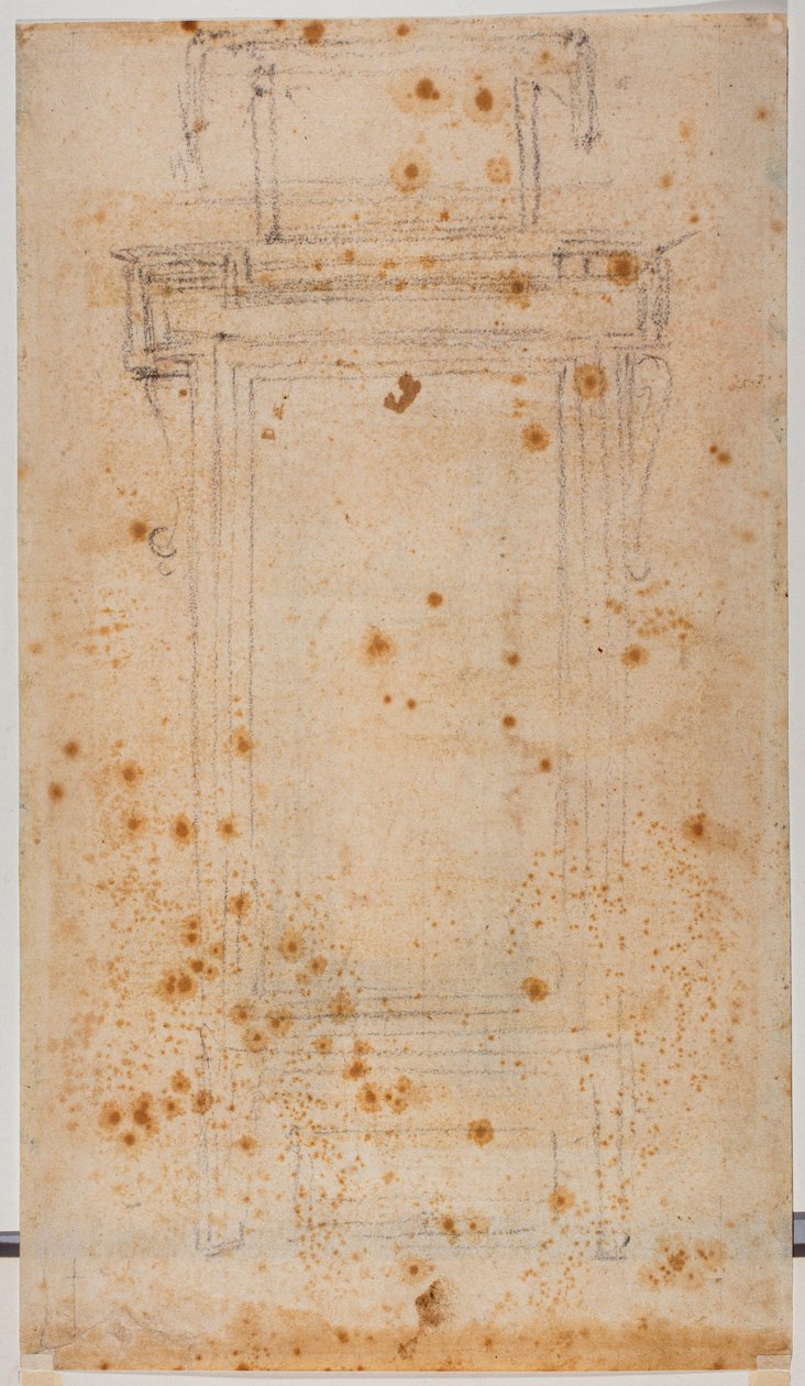 Raamontwerp en studies voor de Laurentiaanse curtilage door Michelangelo Buonarroti