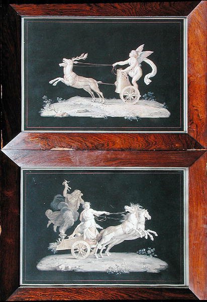 Twee van een set van zes allegorische scènes door Michelangelo Maestri