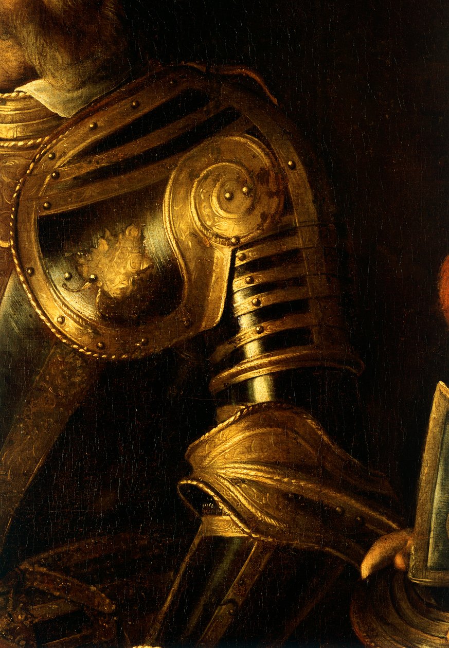 Detail van het Portret van Alof de Wignacourt met zijn page door Michelangelo Merisi da Caravaggio