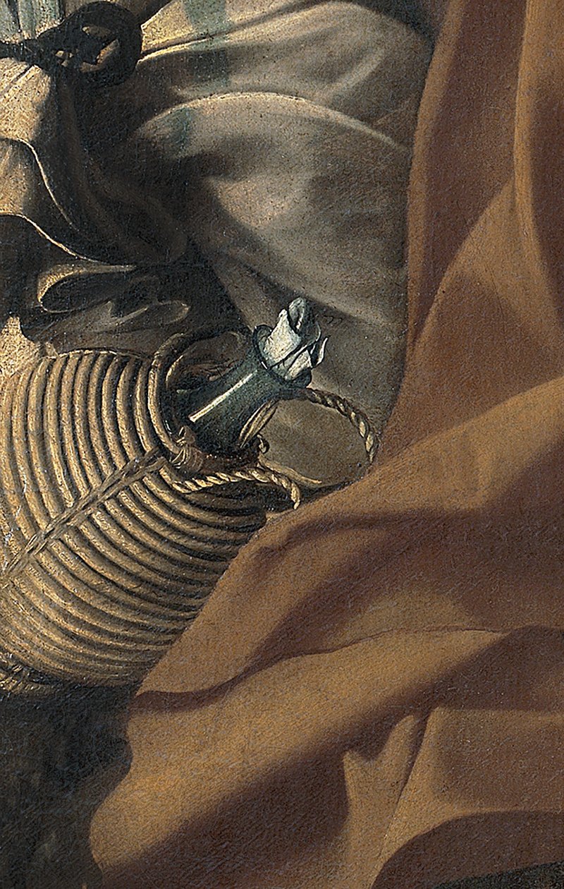 Rust tijdens de vlucht naar Egypte (detail) door Michelangelo Merisi da Caravaggio