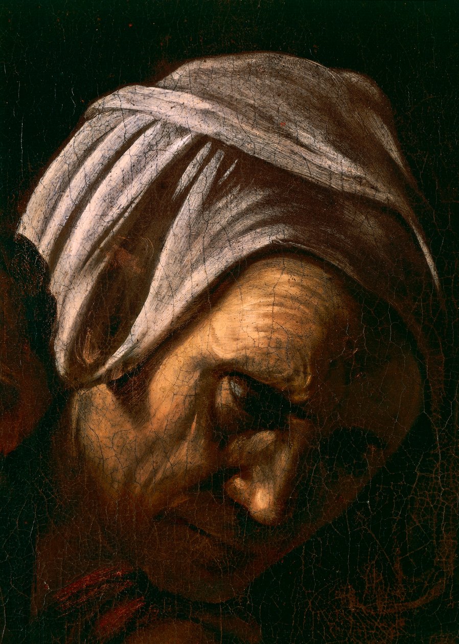 Salome ontvangt het hoofd van Johannes de Doper, detail door Michelangelo Merisi da Caravaggio