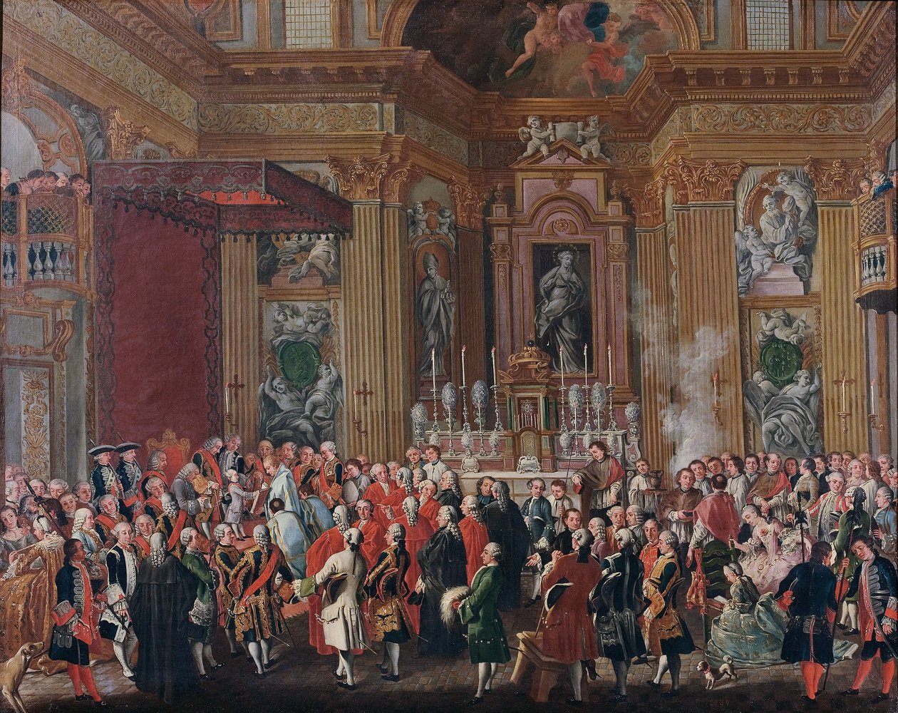"Ferdinand IV wordt beëdigd als koning van Napels". door Michele Foschini