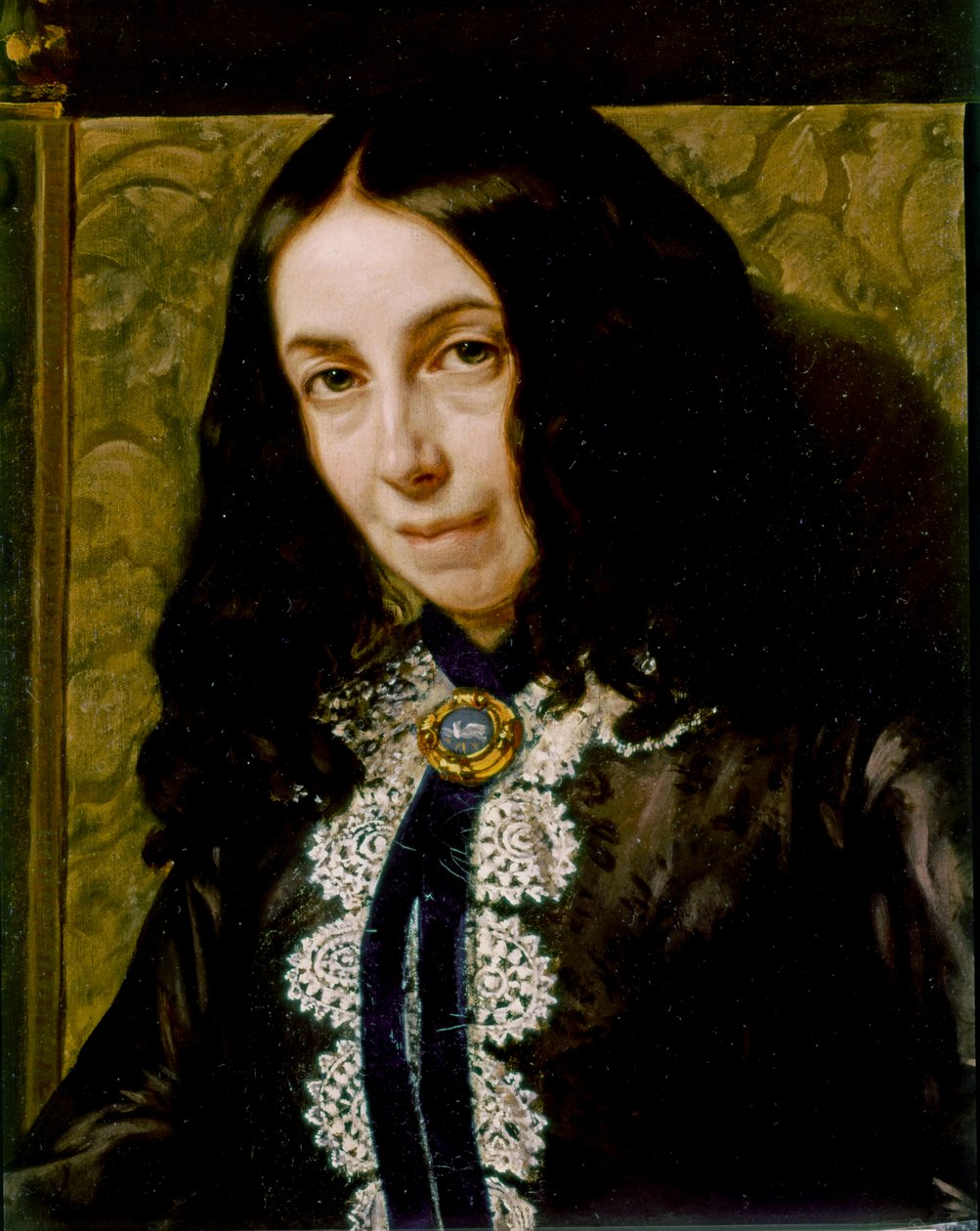 Elizabeth Barrett BROWNING, Portret detail door Michele Gordigiani