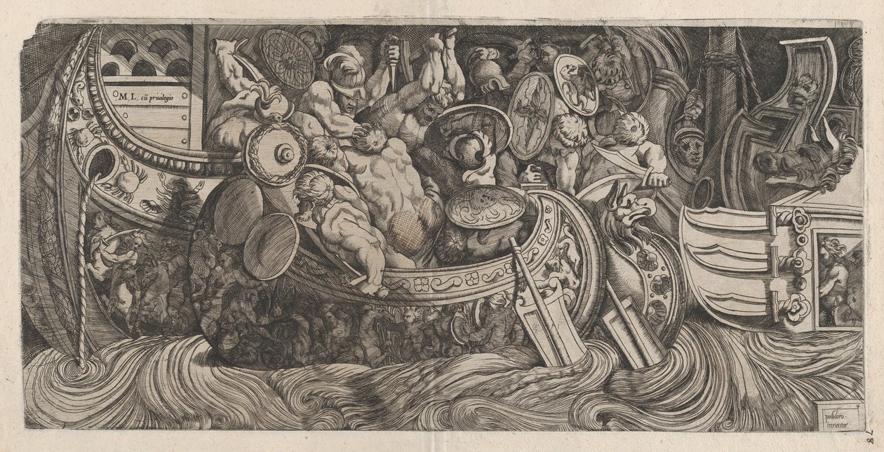 Speculum Romanae Magnificentiae: Zeeslag door Michele Lucchese