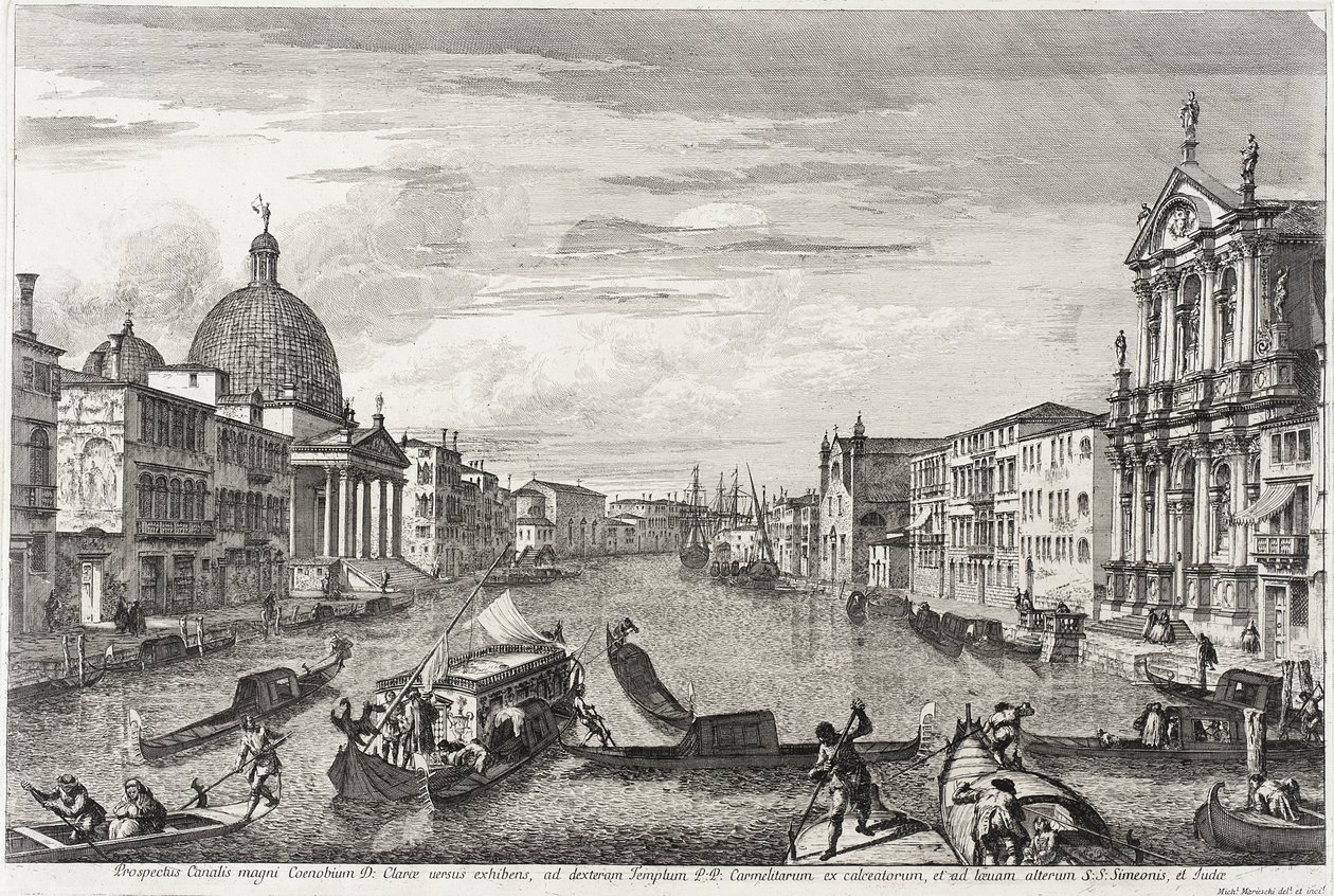 Het Grote Kanaal Tussen San Simone Piccolo en Santa Chiara, ca. 1740-41 door Michele Marieschi
