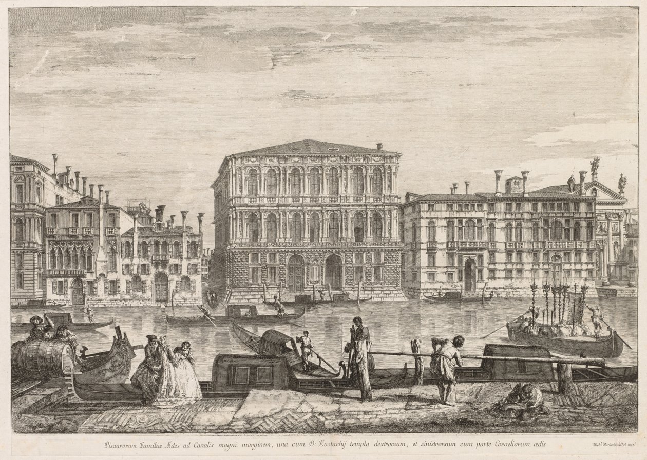 Gezichten van Venetië: Palazzo Pesaro, 1741 door Michele Marieschi