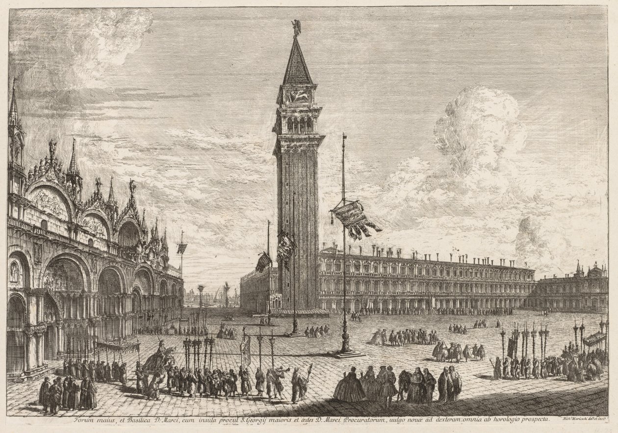 Gezichten van Venetië: Piazza en Piazzetta door Michele Marieschi