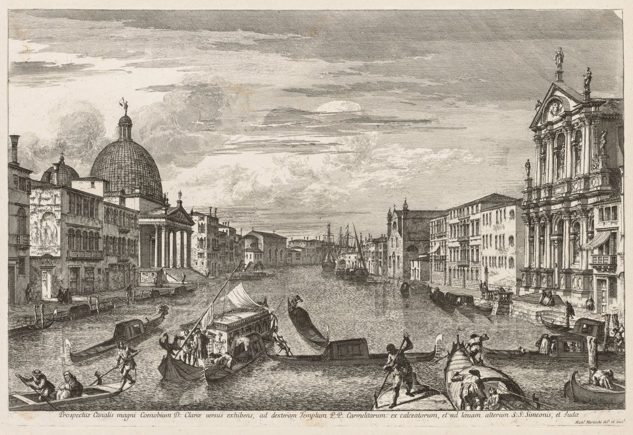Gezichten van Venetië: Santa Chiara door Michele Marieschi