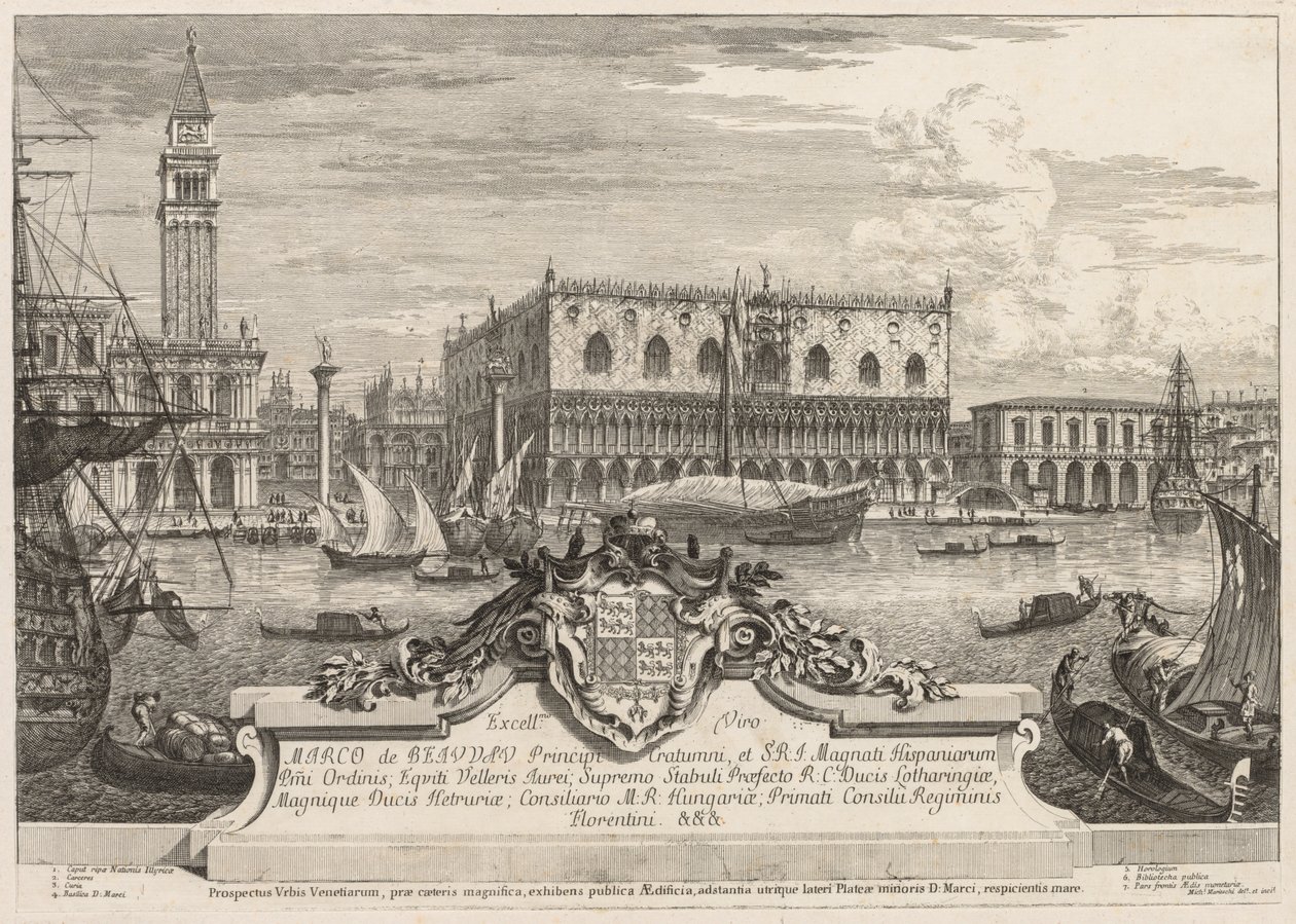 Gezichten van Venetië: De Piazzetta en het Dogepaleis door Michele Marieschi