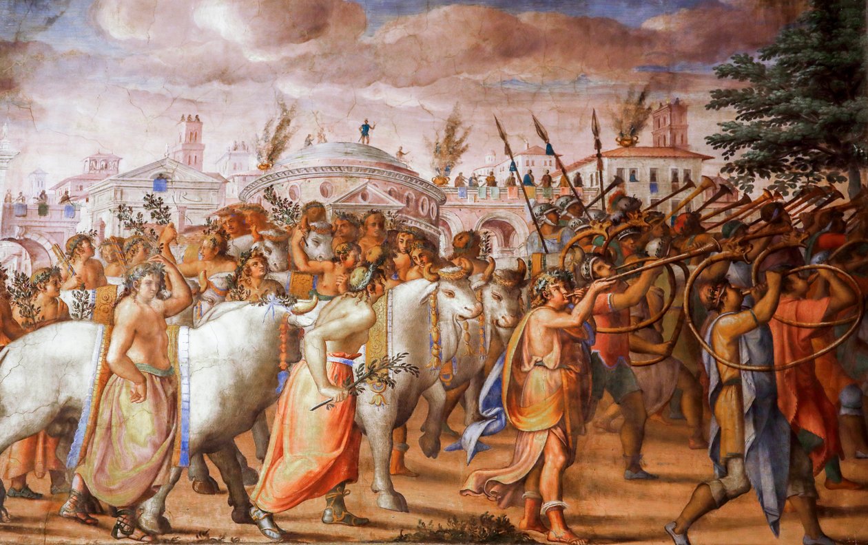 Triomf van de consul Lucius Aemilius Paulus over Perseus koning van Macedonië (detail) door Michele and Rocchetti Jacopo Alberti