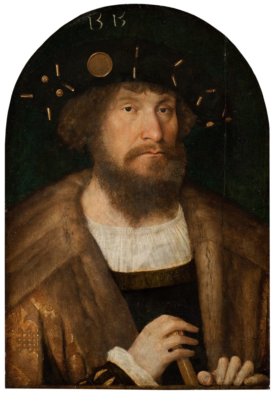 Portret van de Deense Koning Christiaan II, 1514-15 door Michiel Sittow