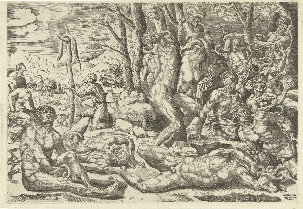De aanbidding van de koperen slang door Michiel Coxie (I) (attributed to)