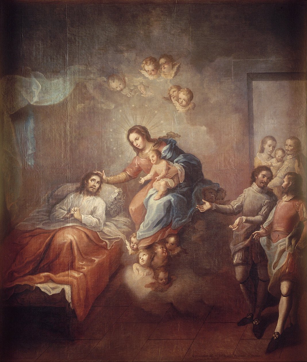 De Bekering van Sint Ignatius Loyola door Miguel Cabrera