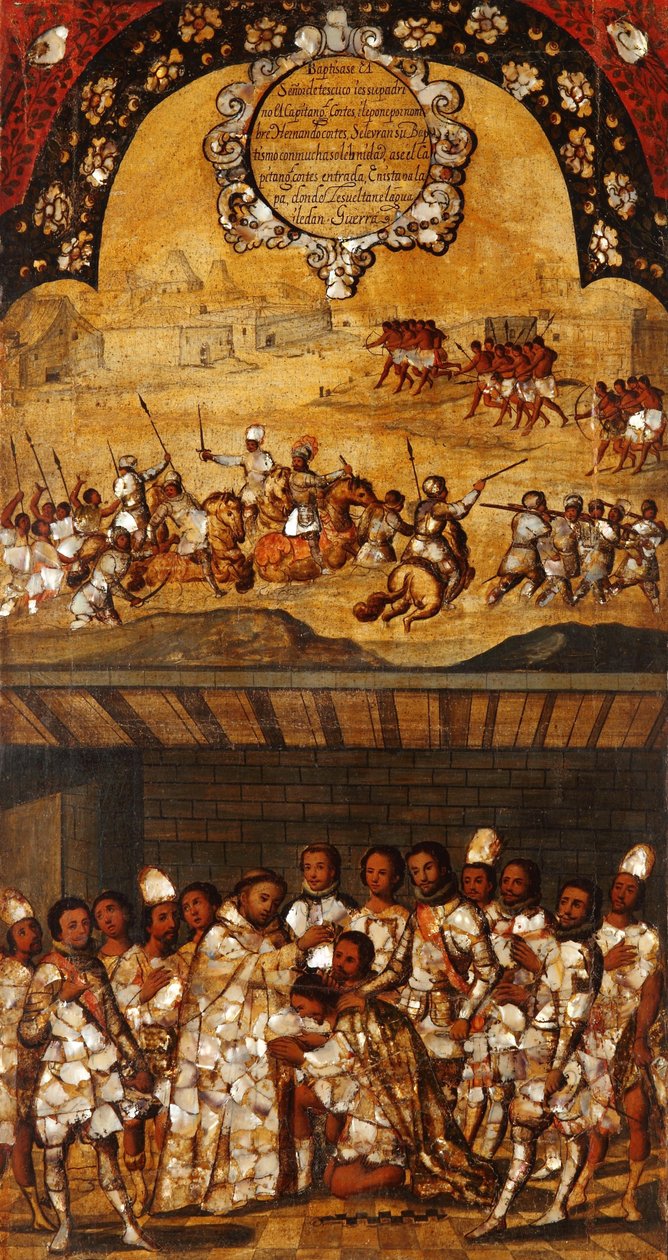 De Verovering van Mexico. Tafel XIX door Miguel Gonzales