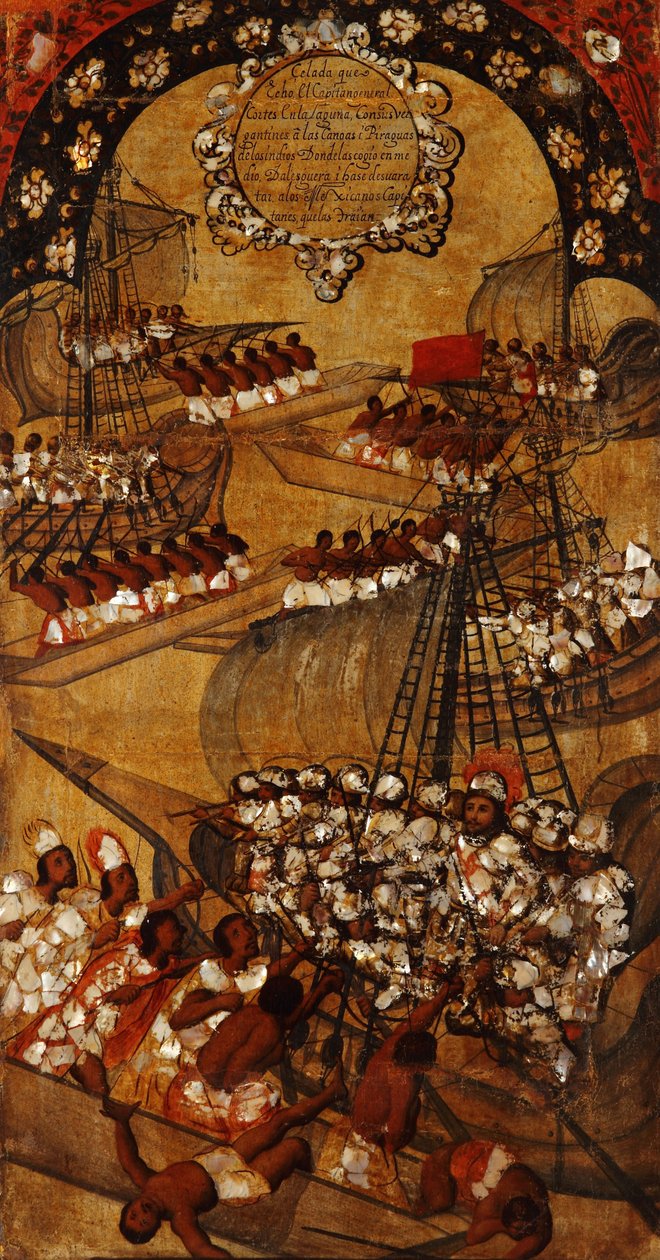 De verovering van Mexico. Tafel XXII door Miguel Gonzales