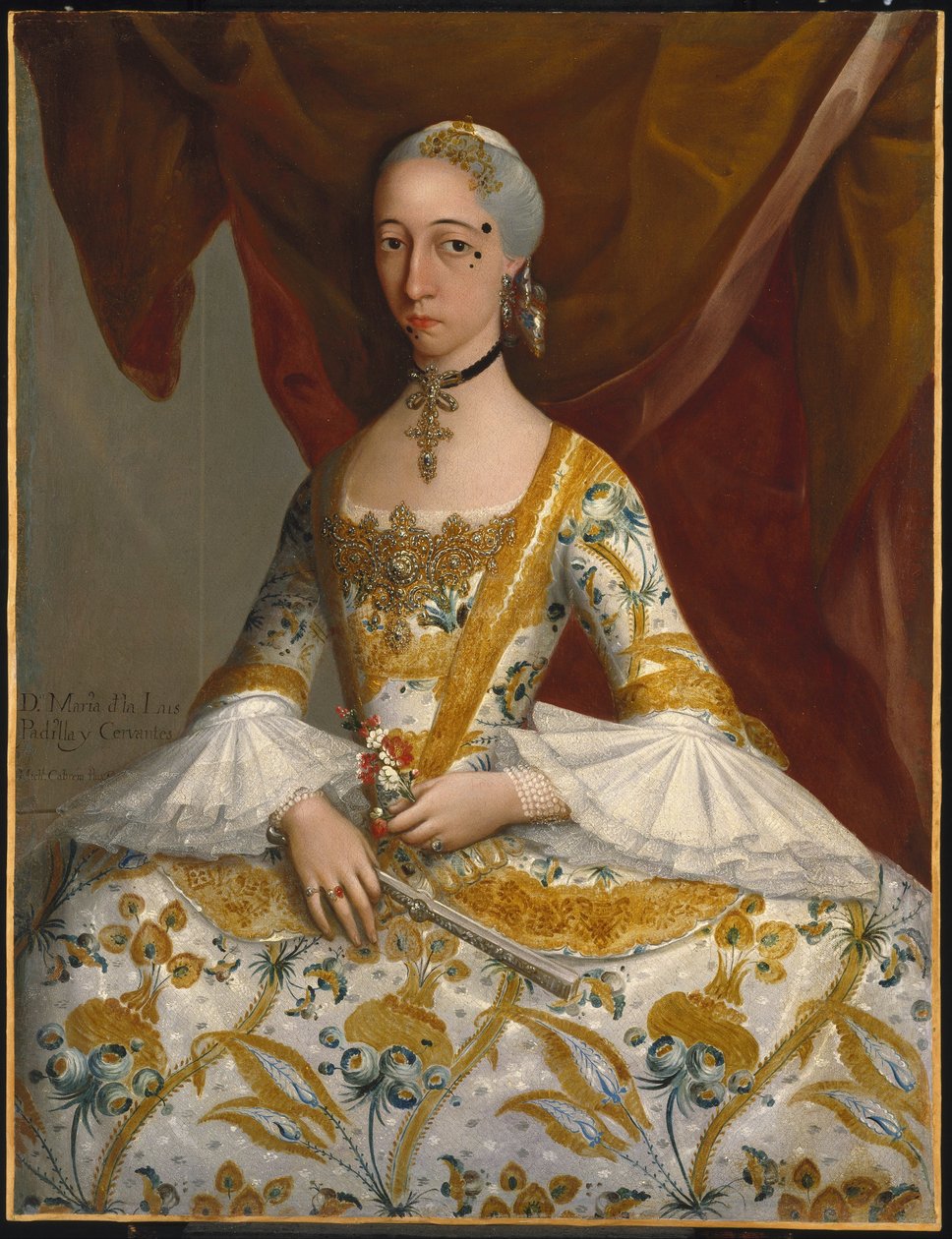 Doña María de la Luz Padilla y (Gómez de) Cervantes door Miguel Cabrera
