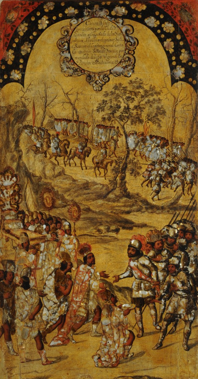 De verovering van Mexico, Paneel VIII, c.1696-1715 door Miguel Gonzalez