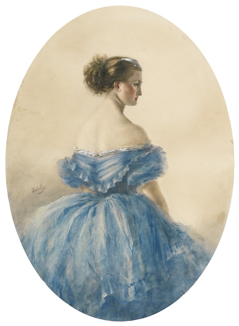 Portret van Prinses Anna zu Sayn-Wittgenstein door Mihaly von Zichy
