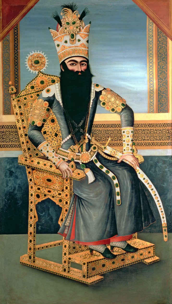 Portret van Fath Ali Shah, ca. 1805 door MihrAli MihrAli
