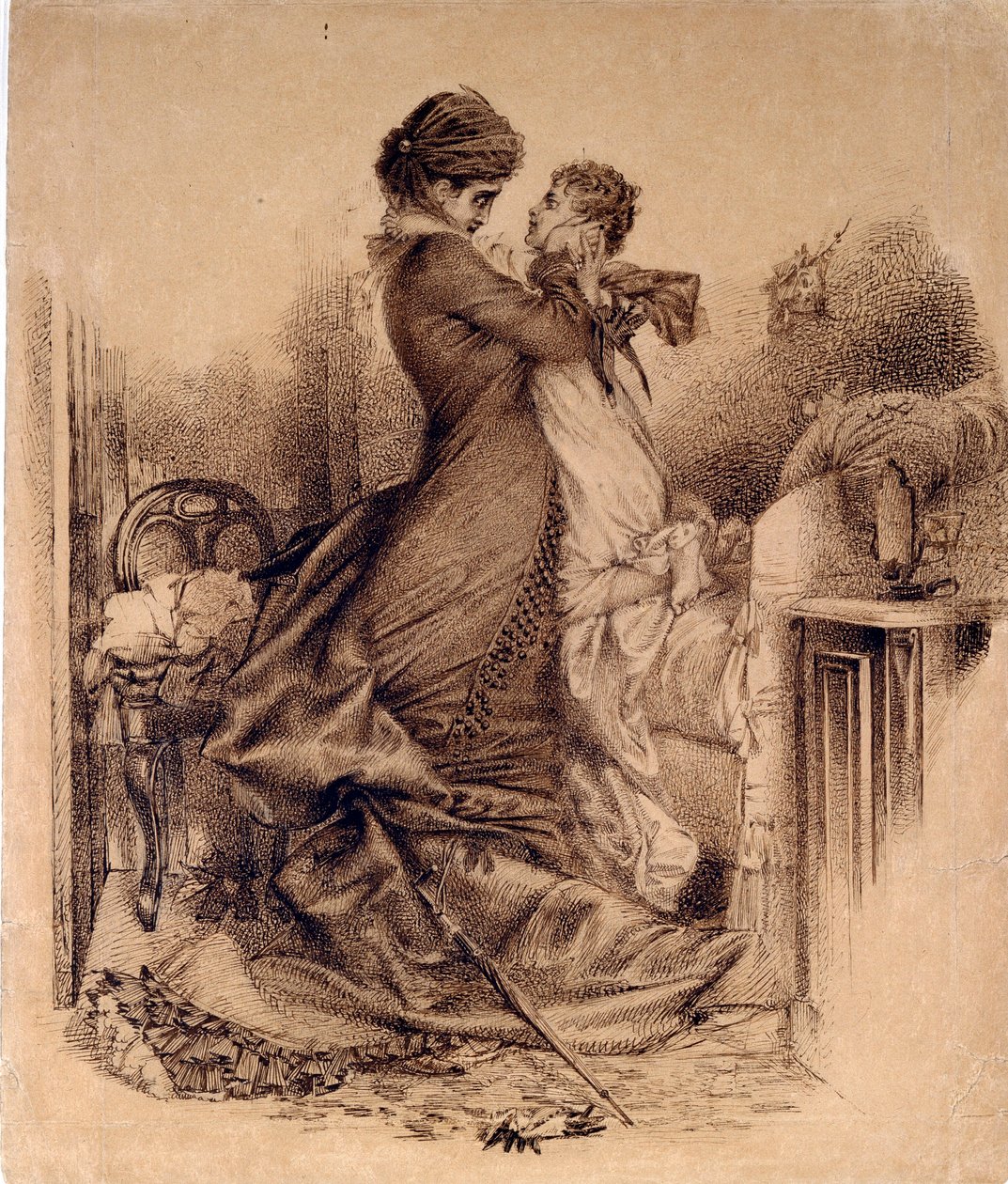 Anna Karenina met haar zoon - Illustratie voor de roman 
