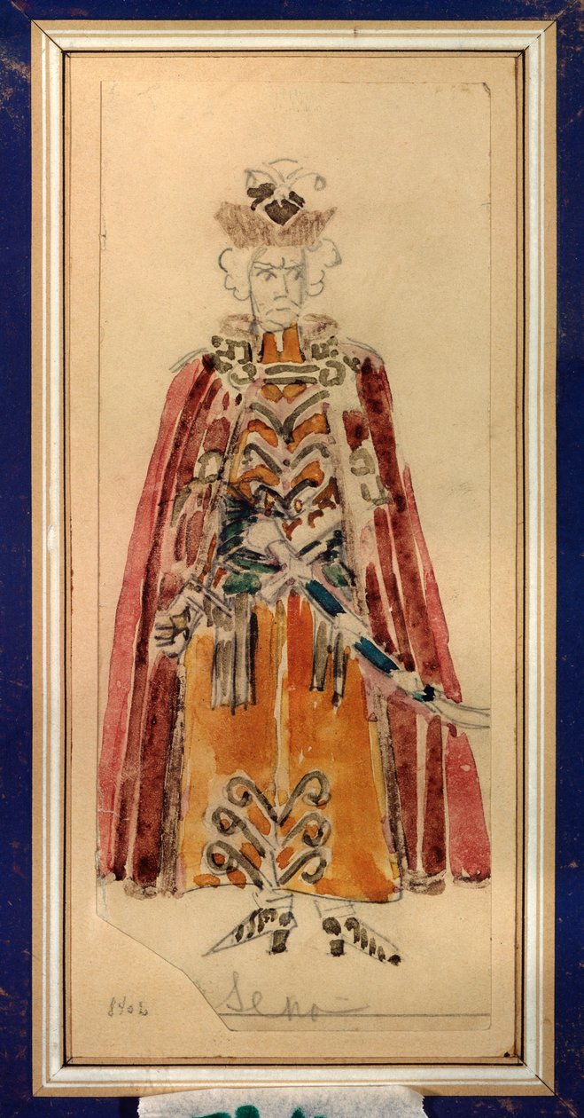 Kostuumontwerp voor de opera Mazepa van P. Tsjaikovski door Mikhail Aleksandrovich Vrubel