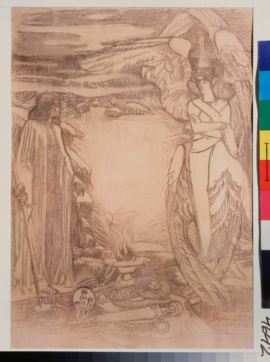 Illustratie voor het gedicht Profeet van Alexander Poesjkin door Mikhail Aleksandrovich Vrubel