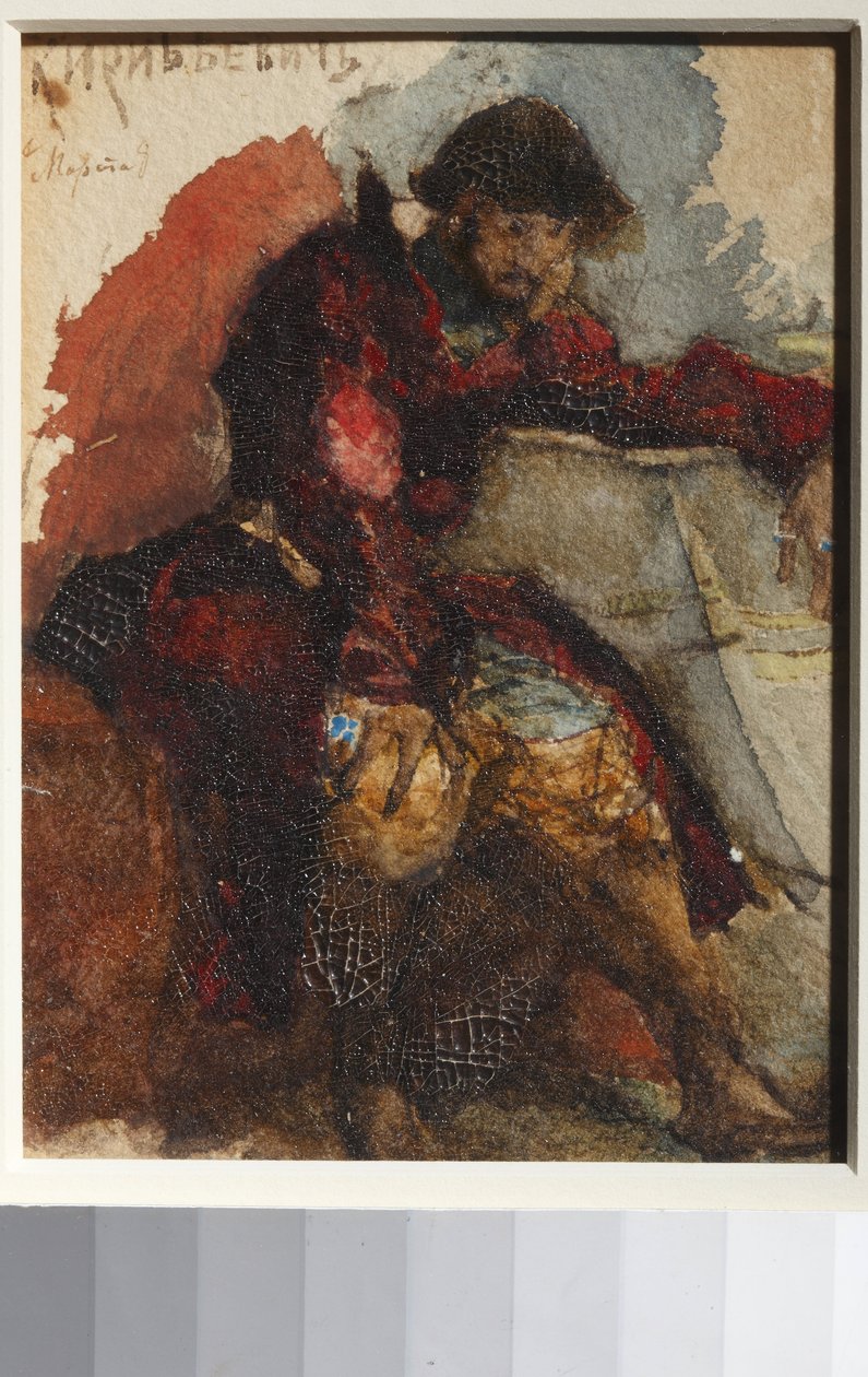 Illustratie bij het gedicht Het Lied van de Koopman Kalashnikov door M. Lermontov door Mikhail Aleksandrovich Vrubel