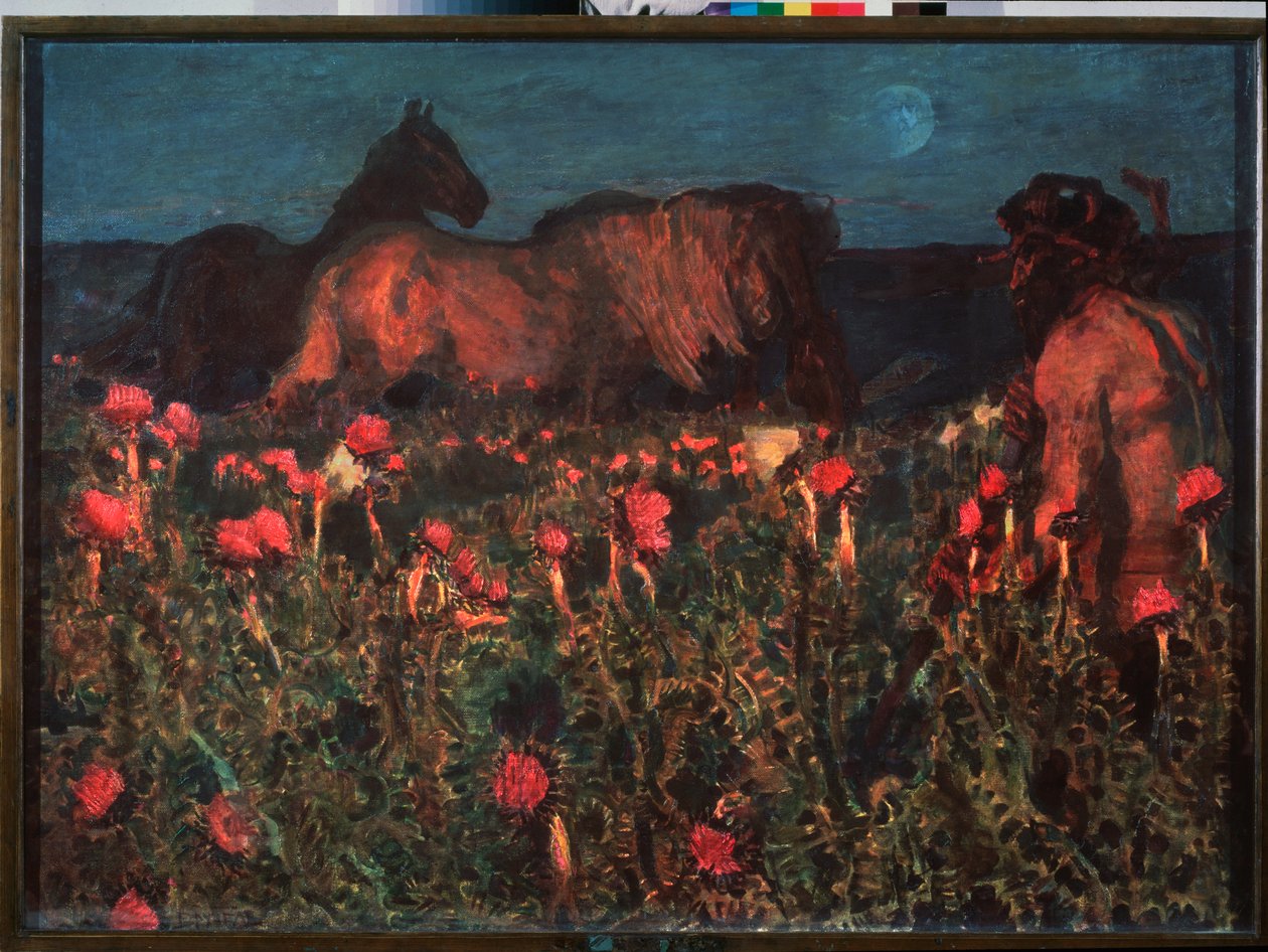 De nacht valt door Mikhail Aleksandrovich Vrubel